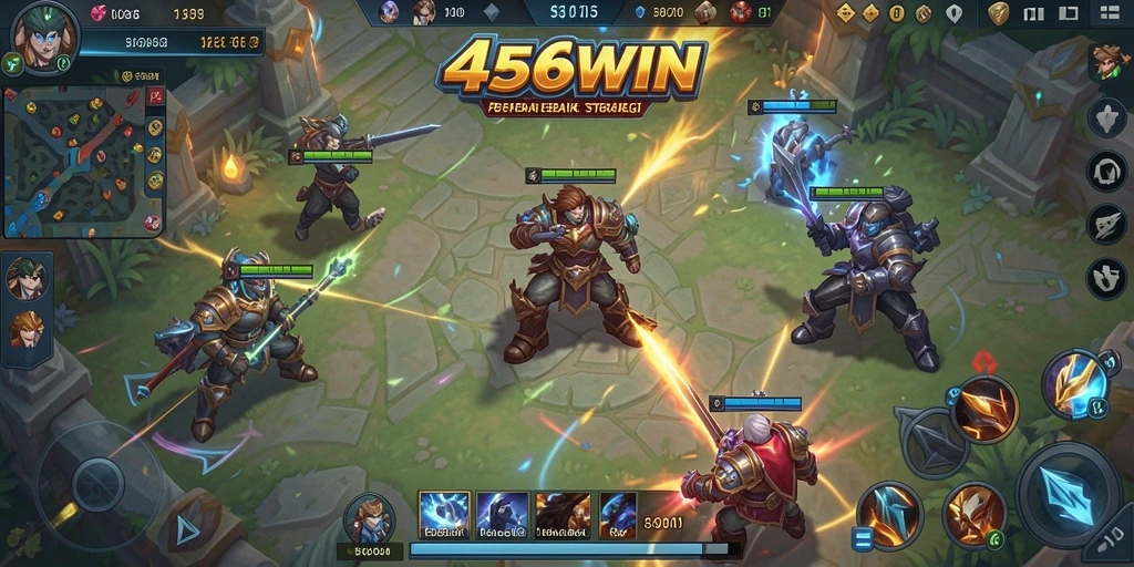 Tampilan gameplay mendebarkan dalam 456WIN dengan pertempuran tim yang intens.