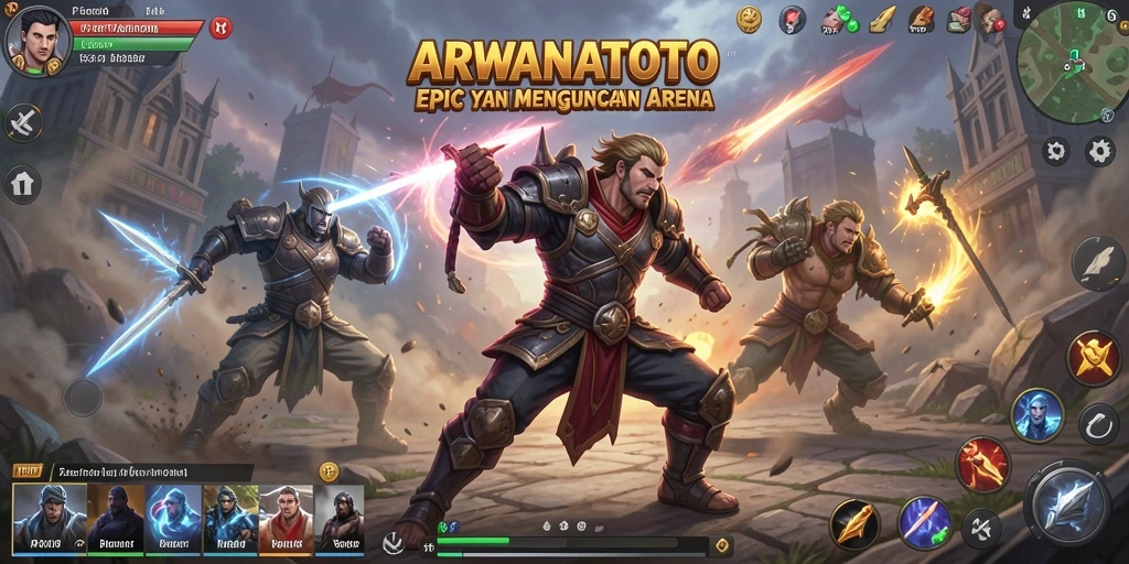 Screenshot ARWANATOTO menampilkan adu fisik karakter dalam gameplay Fighting yang mendebarkan.