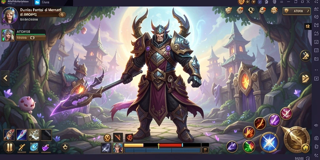 Screenshot gameplay ATOM138 menunjukkan aksi pertarungan seru antar karakter MMORPG.