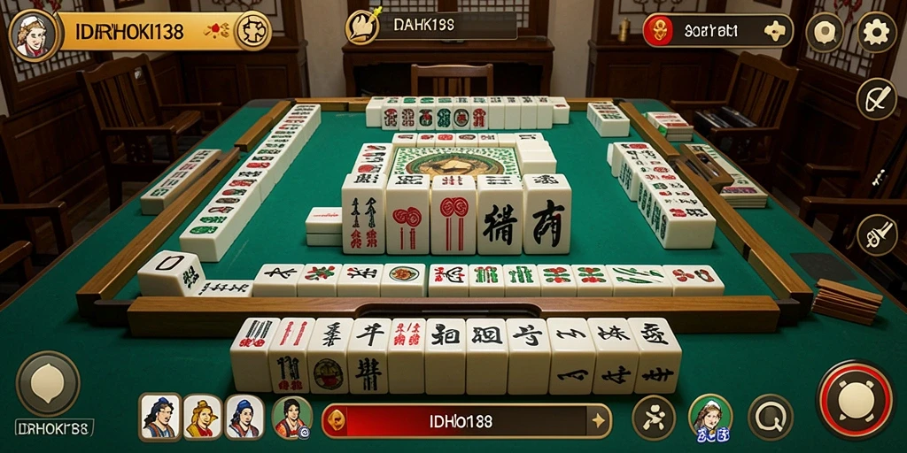 Tampilan menarik dari gameplay Mahjong di IDRHOKI138.