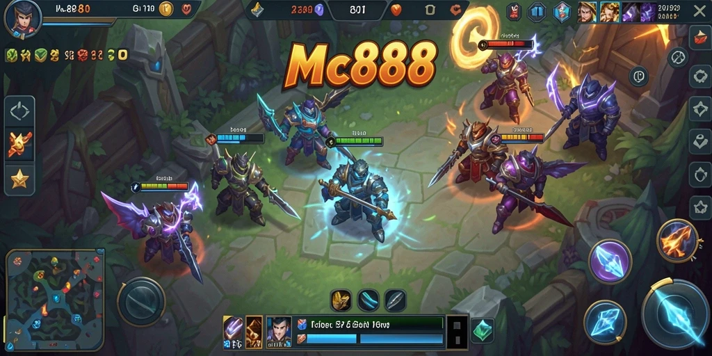 Gameplay seru dari MC888 yang memperlihatkan aksi MOBA penuh strategi.