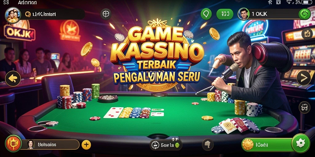 Screenshot gameplay menunjukkan suasana kasino yang mendebarkan.