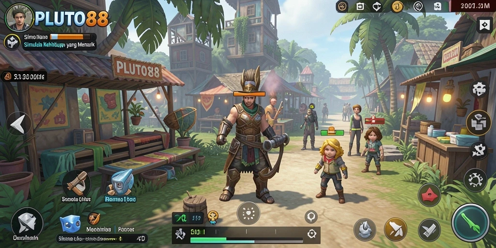 Screenshot utama <strong>PLUTO88</strong> menunjukkan gameplay simulasi yang menarik dan beragam.