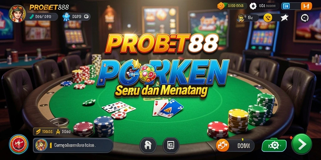 Tampilan gameplay poker PROBET88 yang menegangkan dan seru.