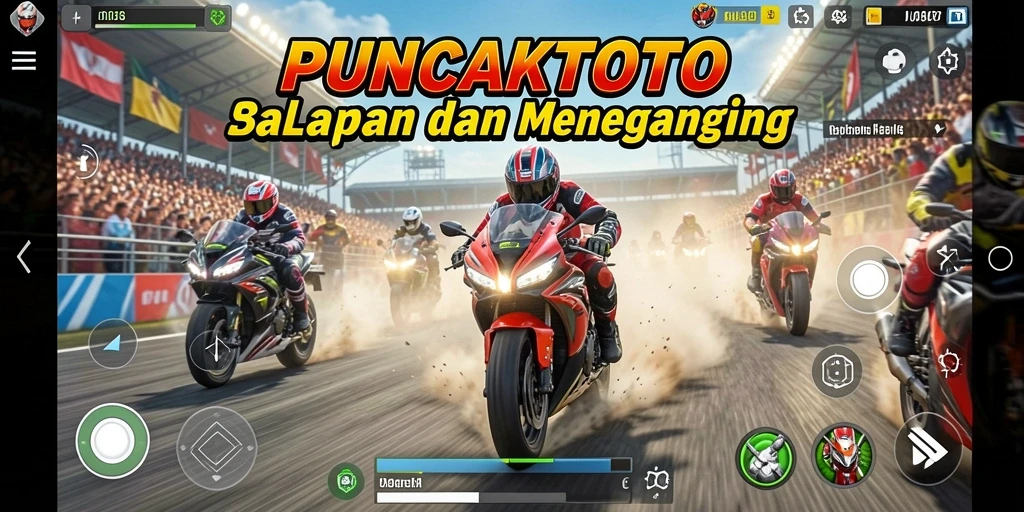 Tampilan gameplay PUNCAKTOTO yang mendebarkan dan penuh aksi balapan