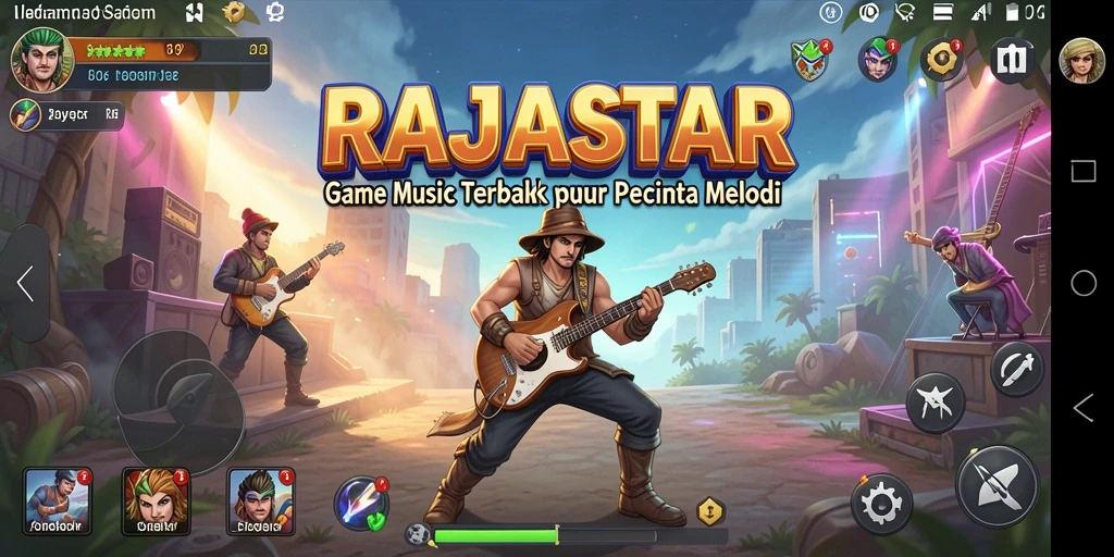 Tampilan menarik gameplay RAJASTAR saat bermain musik.